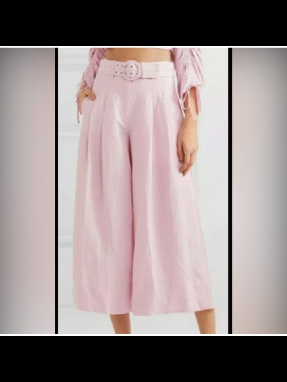 NICHOLAS Pale Pink High-Waist Wide Leg Culotte